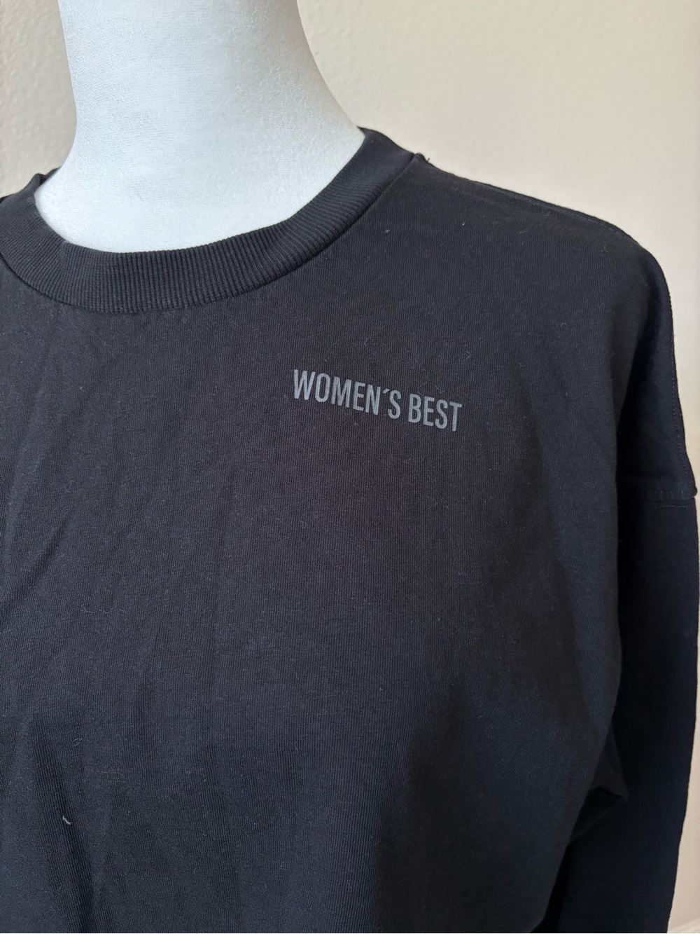 Women's Best Black Cropped longsleeve Women's S Logo Crew Neck S - Picture 2 of 5